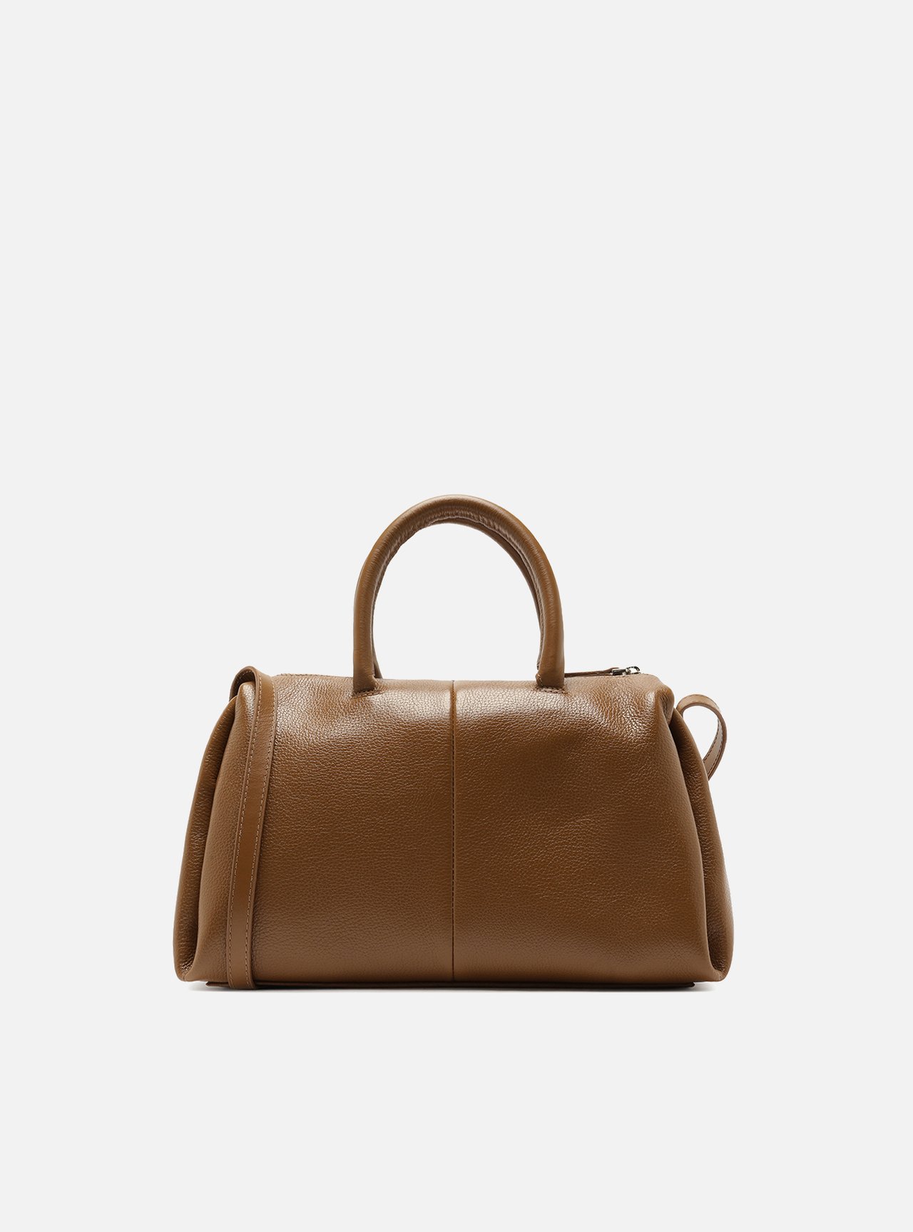 Bolsa Tote Marrom Couro Média Metais — foto 3
