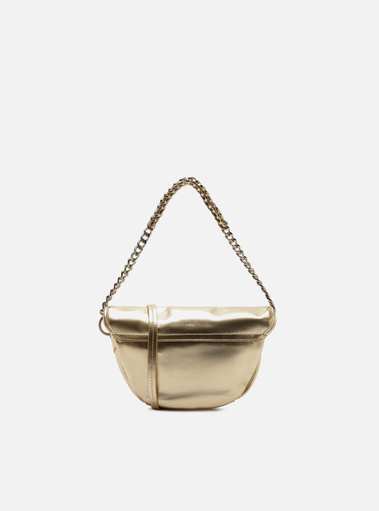 Bolsa Tiracolo Dourada Couro Média Laço — foto 3