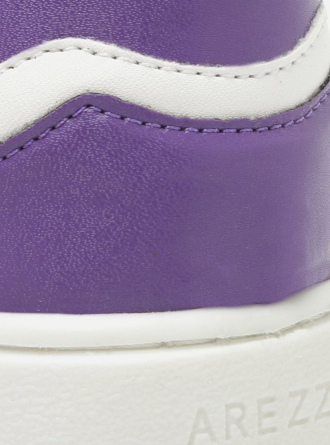 Tênis Infantil Branco Roxo Flatform Bambini