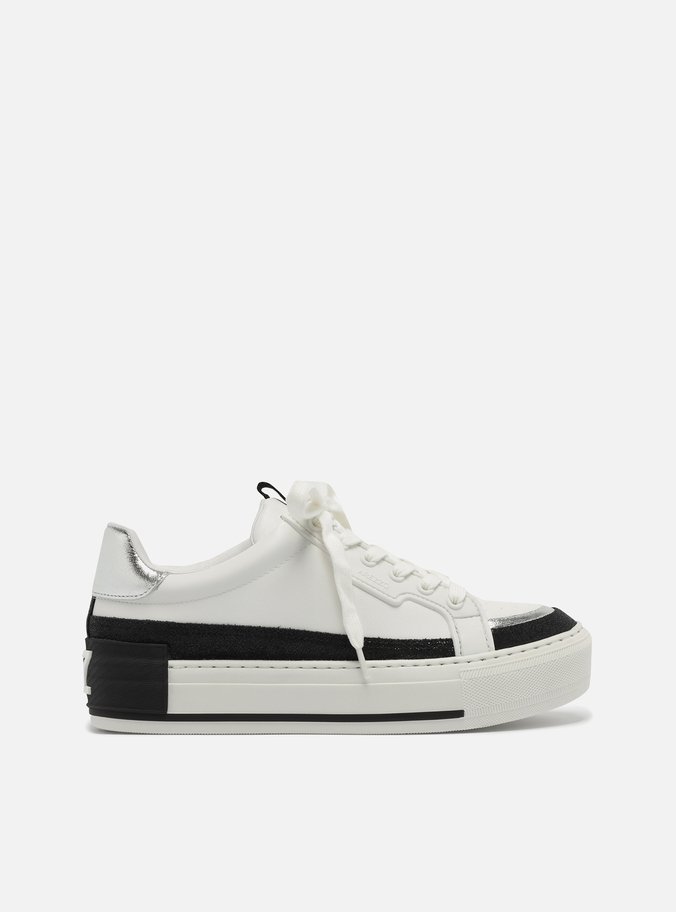 Tênis Branco Flatform Amarração Preto