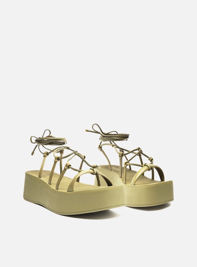 Sandália Verde Flatform Amarração Ayla Brizza