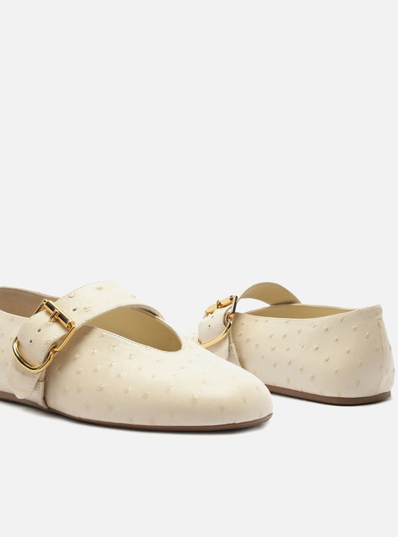 Sapatilha Off White Textura Fivela Dourada — foto 4