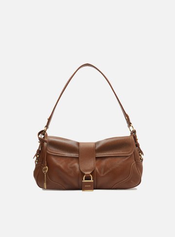 Bolsa Tiracolo Caramelo Couro Média Cadeado