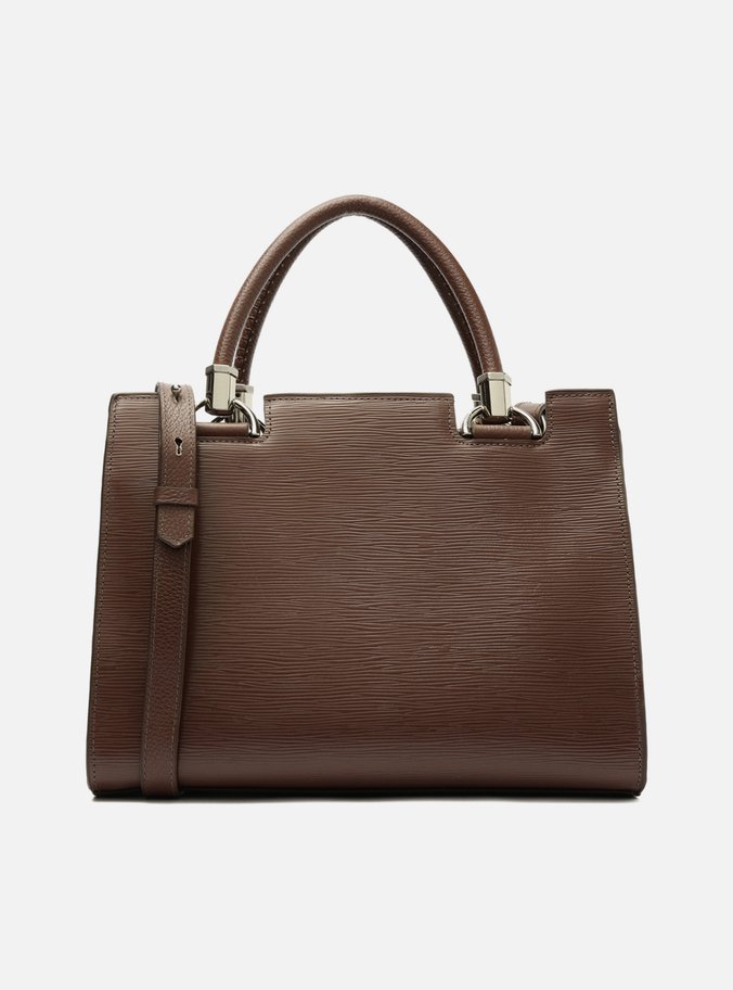 Bolsa Tote Marrom Couro Abraccio Grande