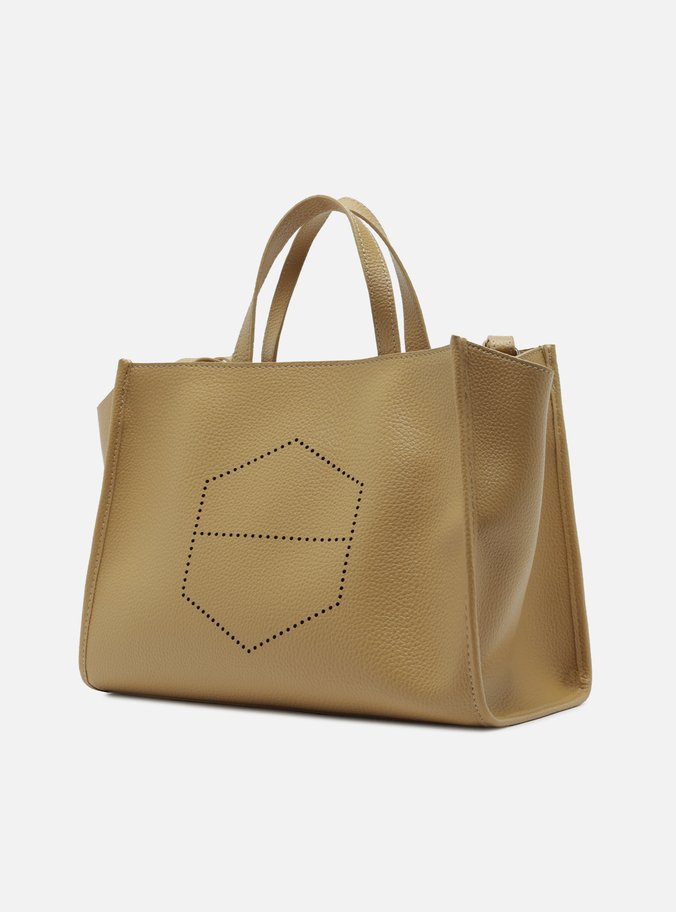 Bolsa Tote Marrom Grande Logo Perfurado