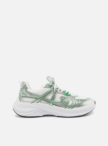 Tênis Branco Amarração Esporte Verde