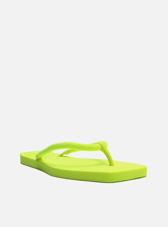 Chinelo Verde Lime Bico Quadrado Brizza Square Neon