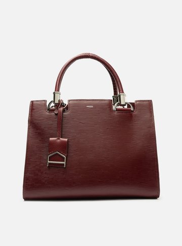 Bolsa Tote Vermelha Couro Abraccio Grande