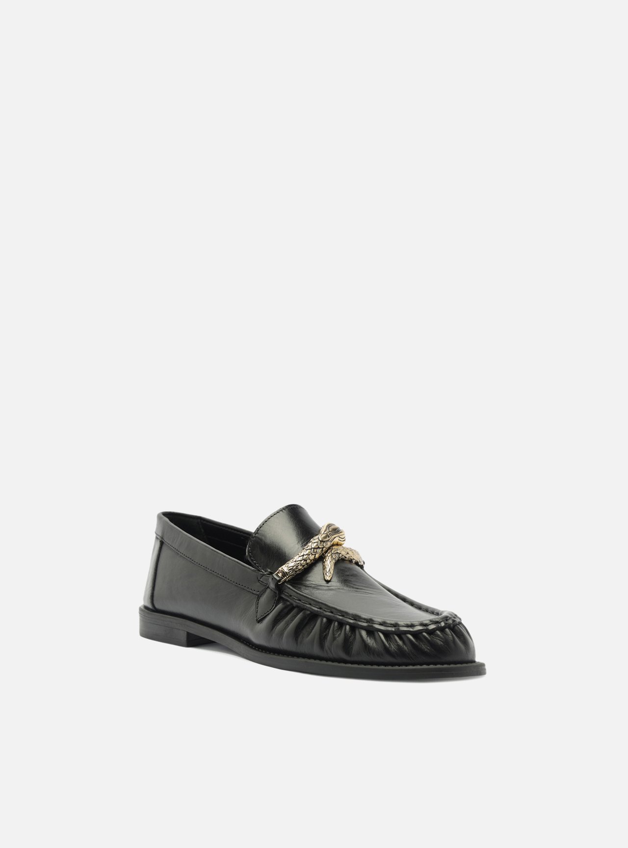 Mocassim Preto Couro Metal Snake — foto 2