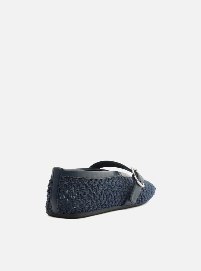 Sapatilha Azul Tela Fivela