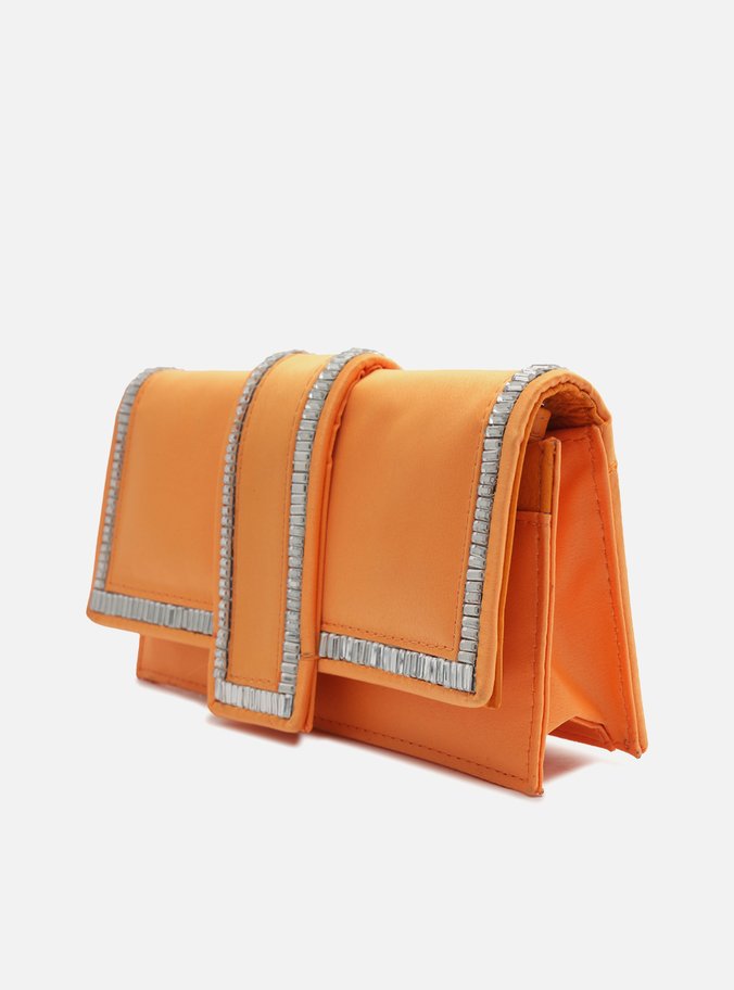 Bolsa Tiracolo Laranja Cetim Pequena