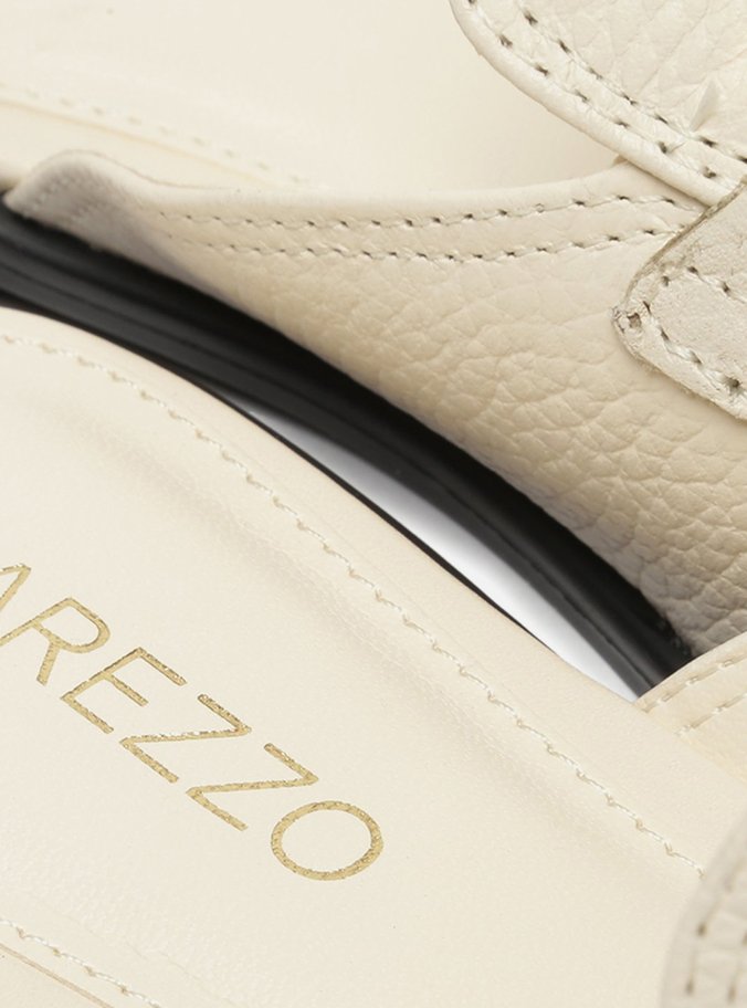 Mule Off-White Couro Rasteira Bridão