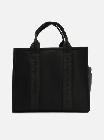 Bolsa Tote Preta Nylon Sporty Grande
