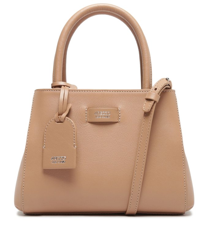 Bolsa Tiracolo Nude Couro Estruturada Ambar
