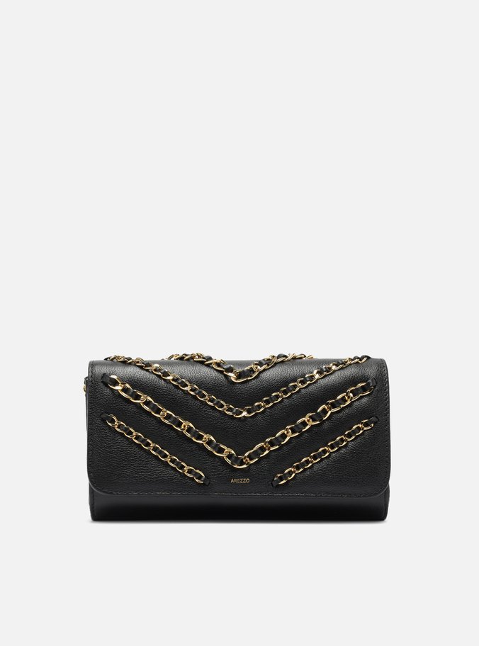 Bolsa Tiracolo Couro Preta Média