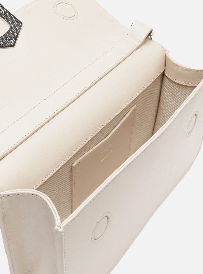 Bolsa Tiracolo Branca Couro Média Spikes