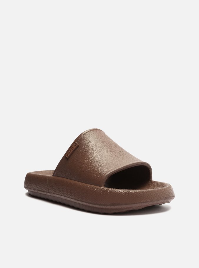 Chinelo Slide Marrom Brizza