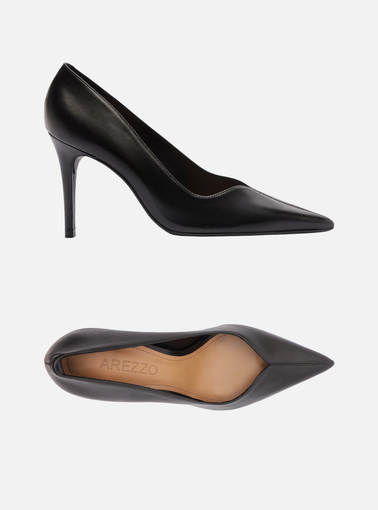 Scarpin Preto Couro Salto Médio Fino Detalhe — foto 6