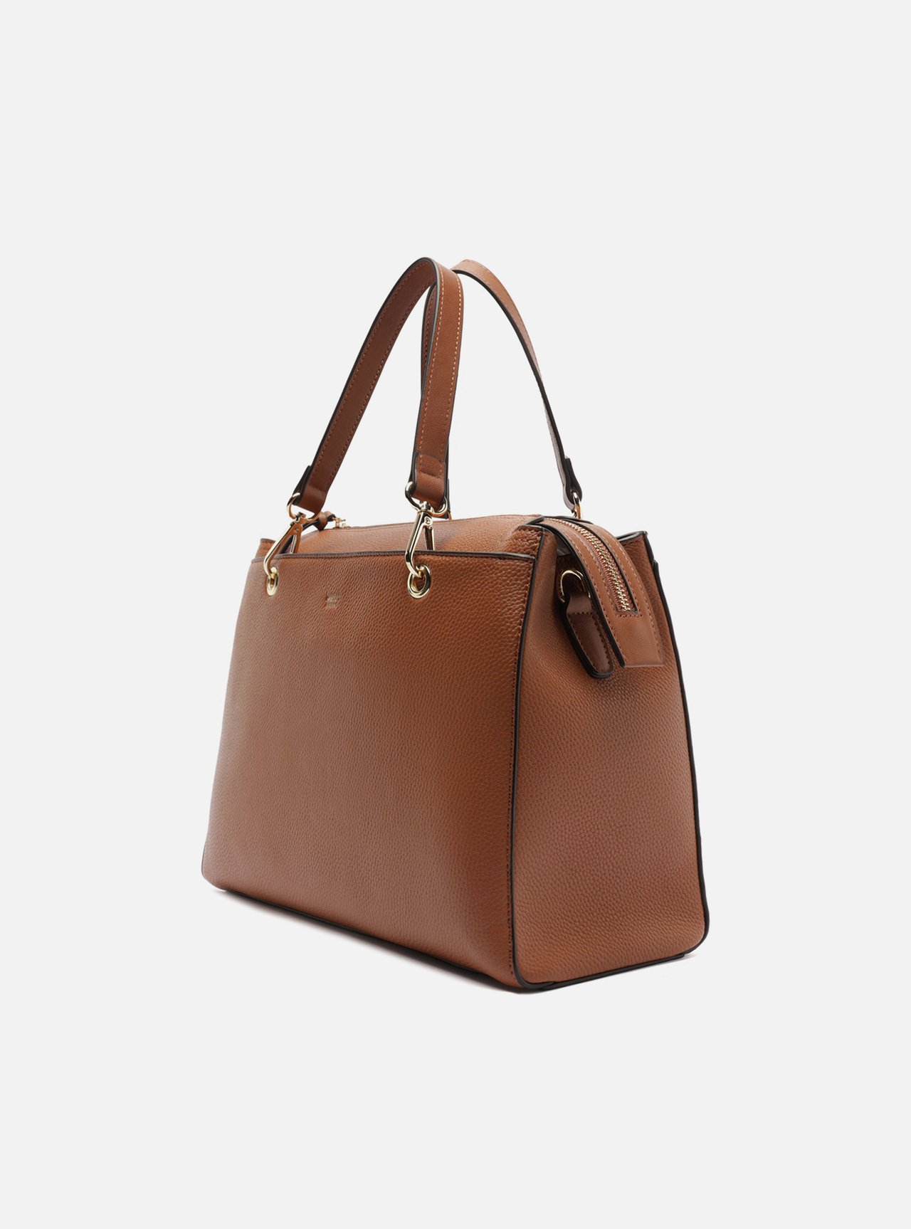 Bolsa Tote Marrom Média Alças Metais — foto 2