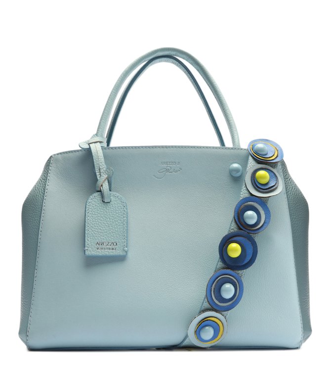 Bolsa Tote Azul Couro Bella Média Graziella Pinto