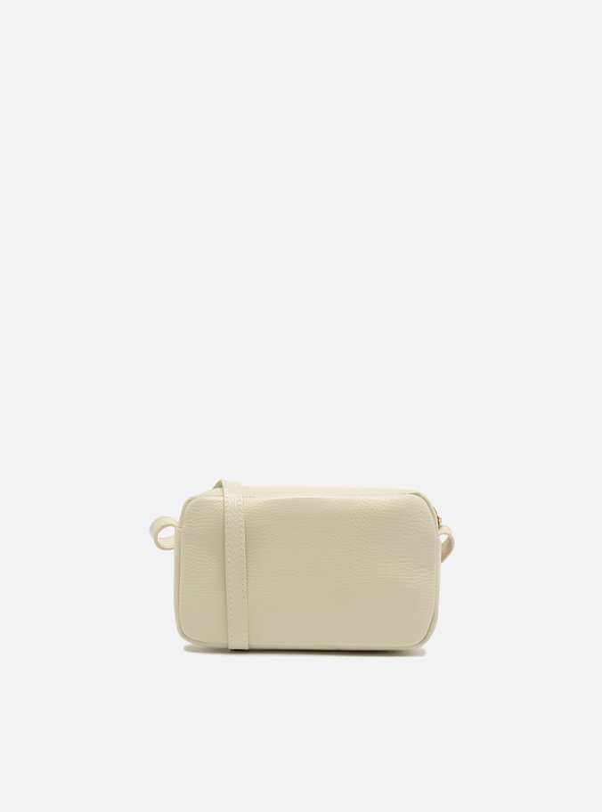 Bolsa Tiracolo Branca Couro Pequena Tag Metal