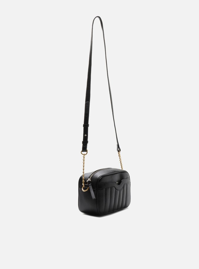 Bolsa Tiracolo Preta Couro Francine Pequena