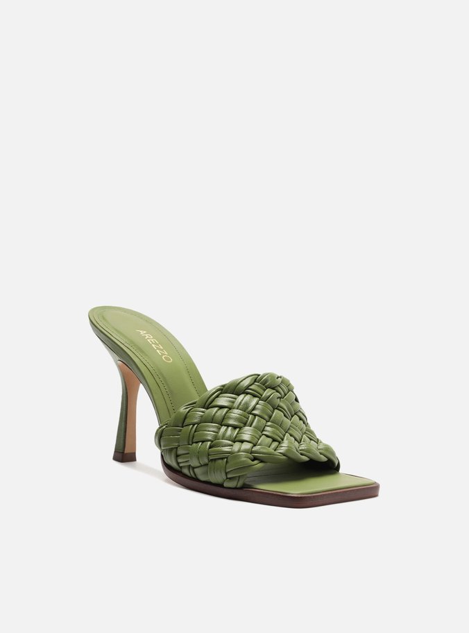 Mule Verde Salto Fino Tira Única Tressê