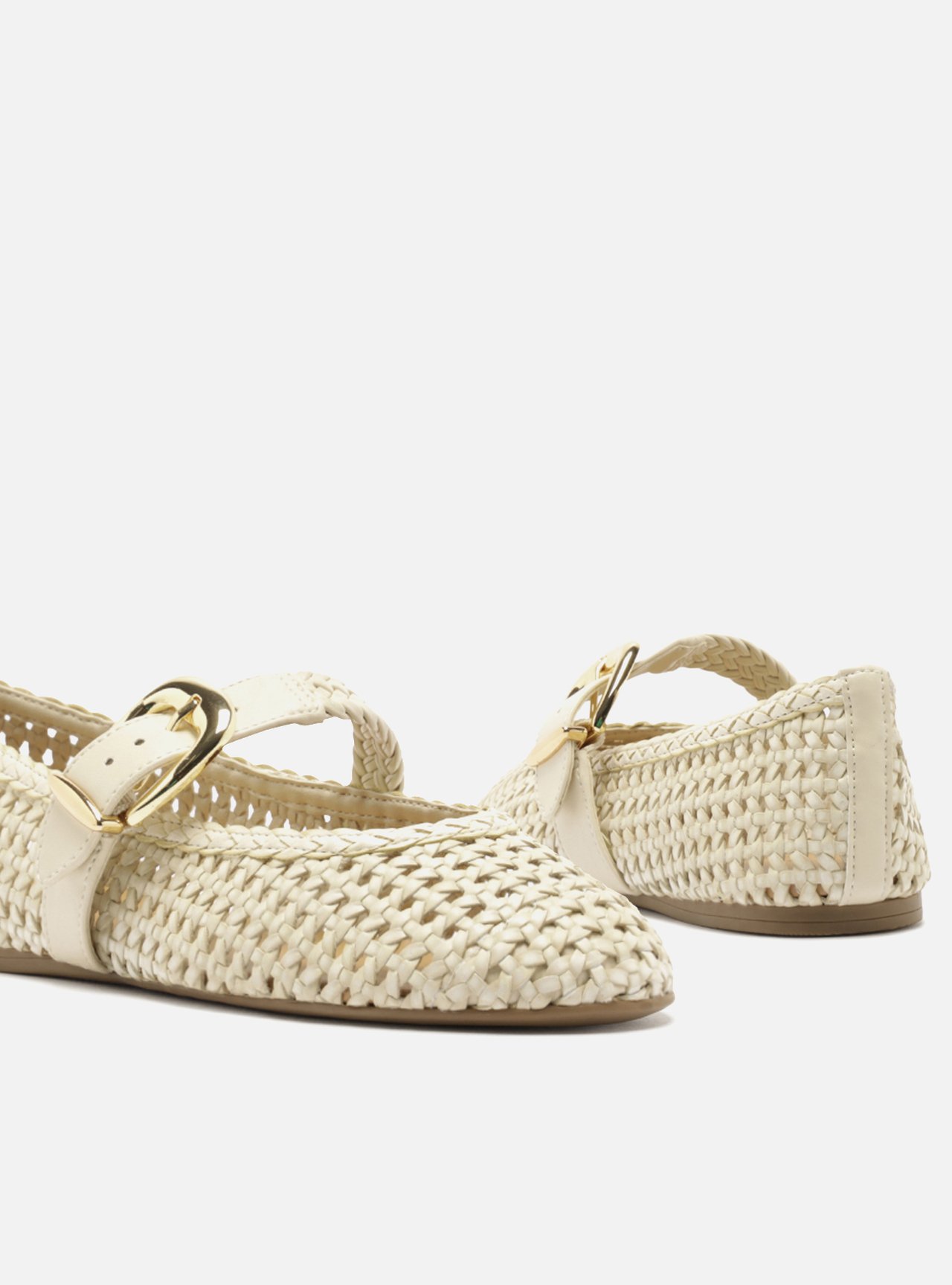 Sapatilha Off-White Tramada Fivela Dourada — foto 4