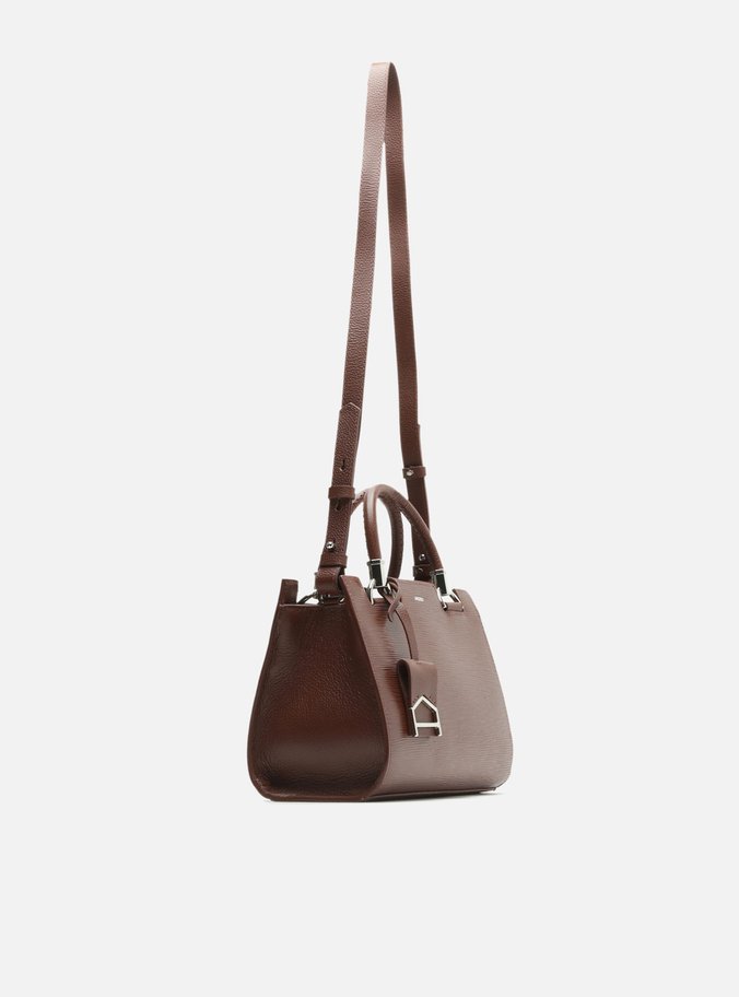 Bolsa Tote Marrom Couro Abraccio Média Nero Brown