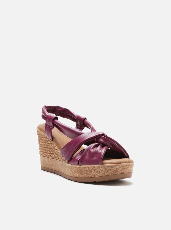 Sandália Vermelha Plataforma Nó Sling Back Cassis