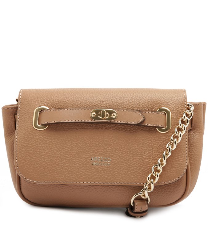 Bolsa Tiracolo Couro Rafa Pequena Soft Avelã