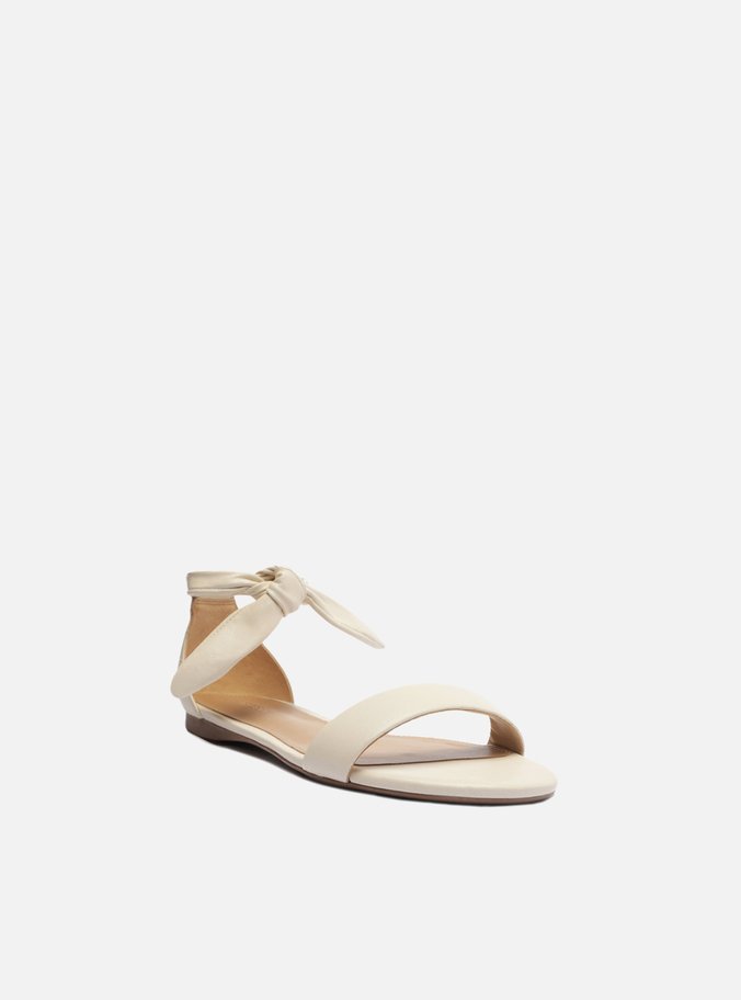 Sandália Rasteira Off-White Couro Isabelli