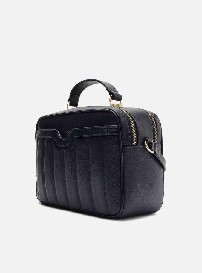 Bolsa Tiracolo Azul Couro Francine Média