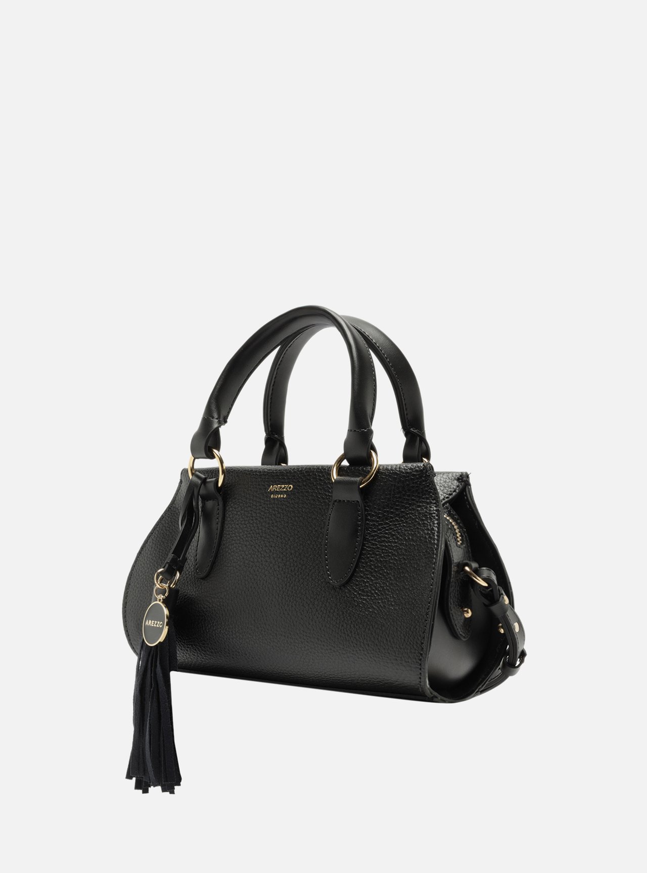 Bolsa Tote Preta Média Bag Charm Duplo — foto 2