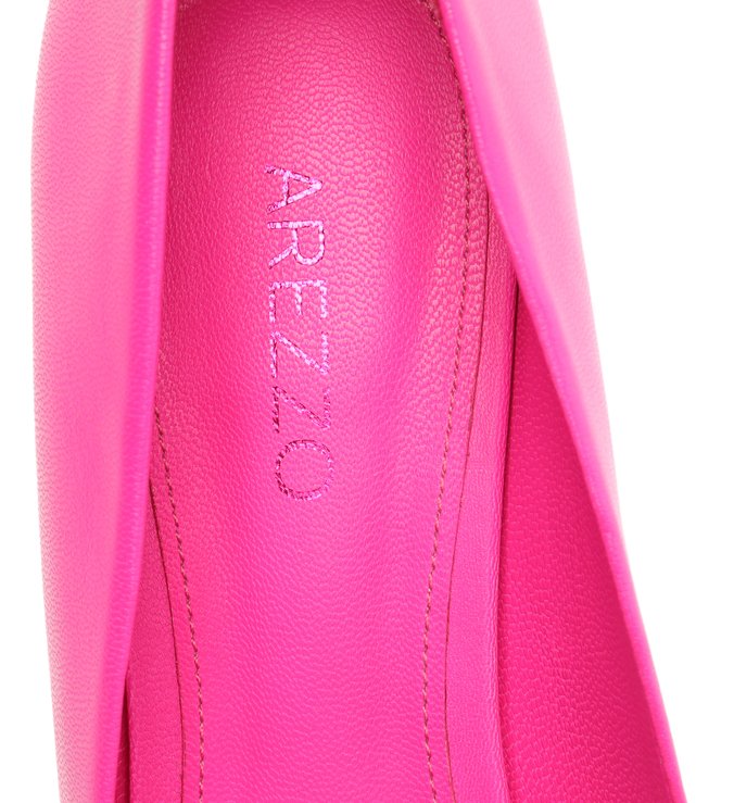 Scarpin Rosa Couro Salto Fino Baixo