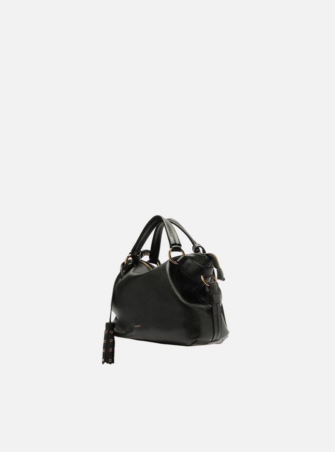 Bolsa Tote Preta Couro Pequena Barbicacho