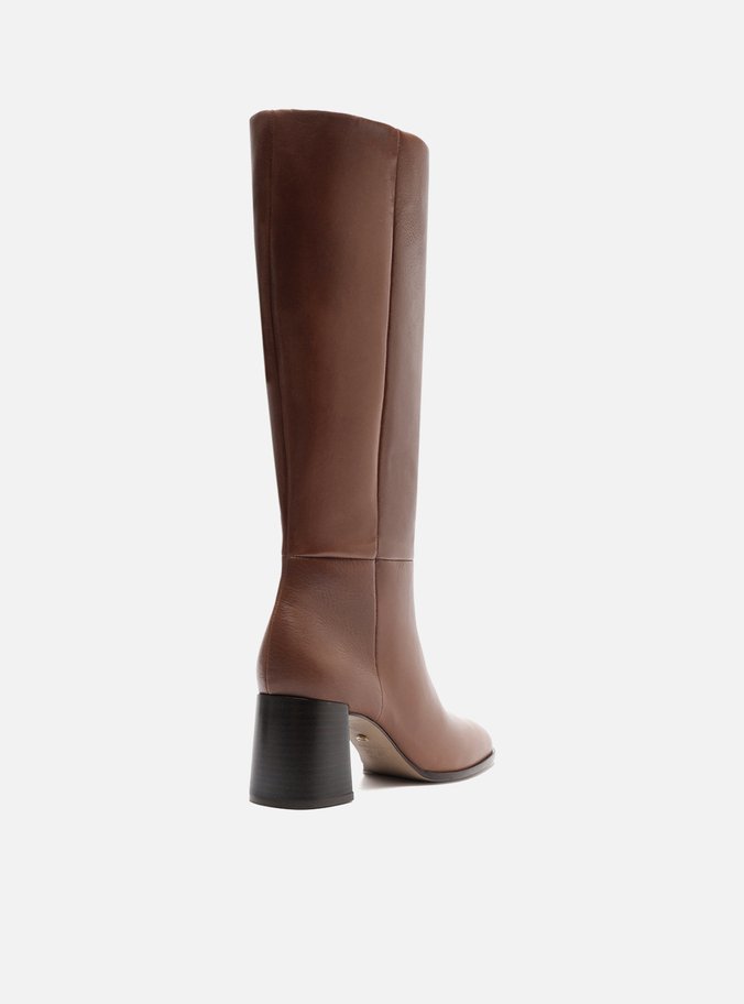 Bota Caramelo Couro Cano Longo Montaria