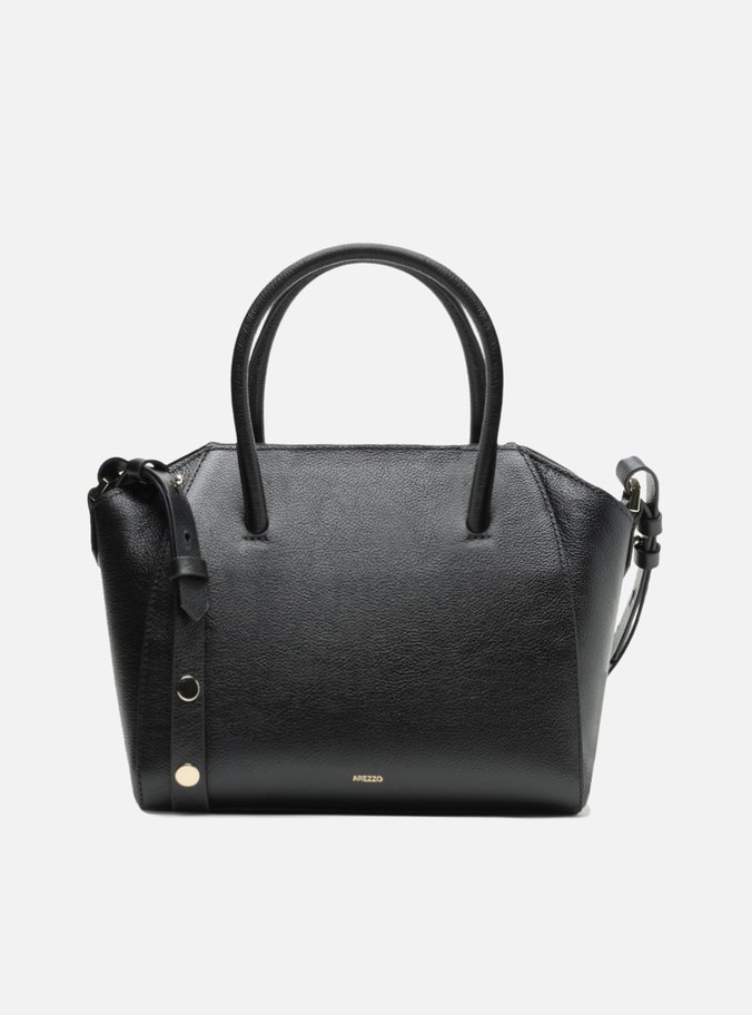 Bolsa Tote Preta Couro Média Cadeado