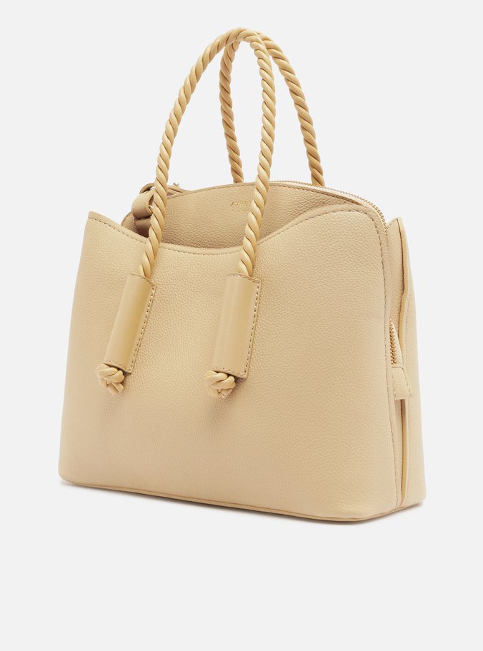 Bolsa Tote Bege Giorno Grande Alça Trançada