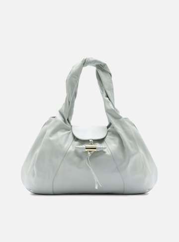 Bolsa Hobo Verde Couro Grande Tiras Metal