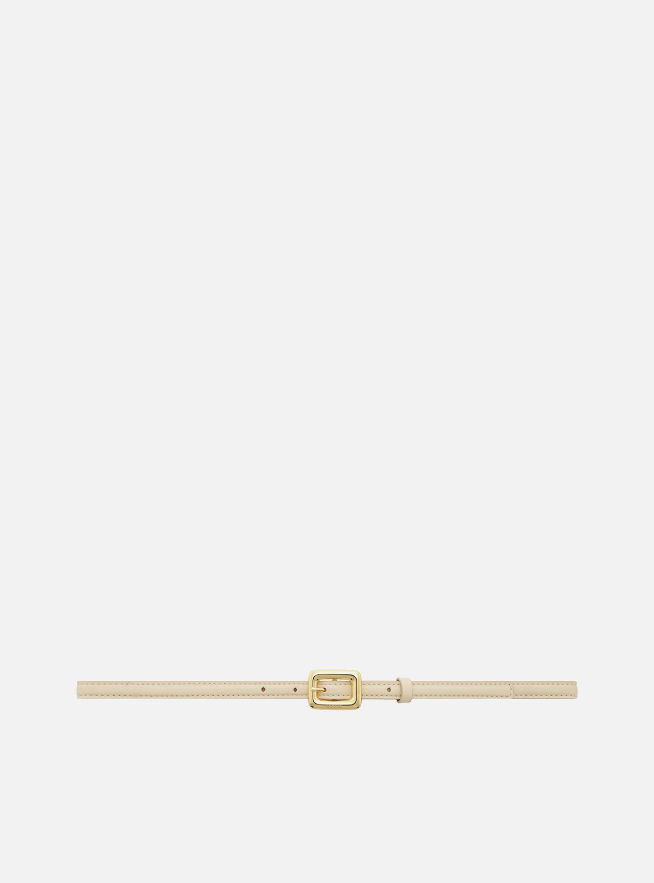 Cinto Off White Couro Fino Maxi Fivela Retangular — foto 1