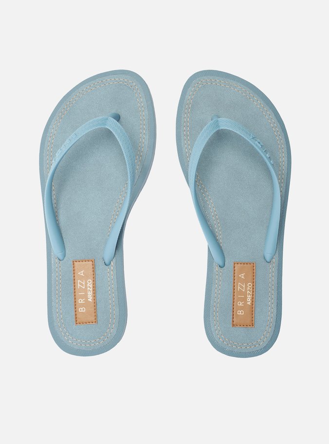 Chinelo de Dedo Azul Tiras Finas Jeans
