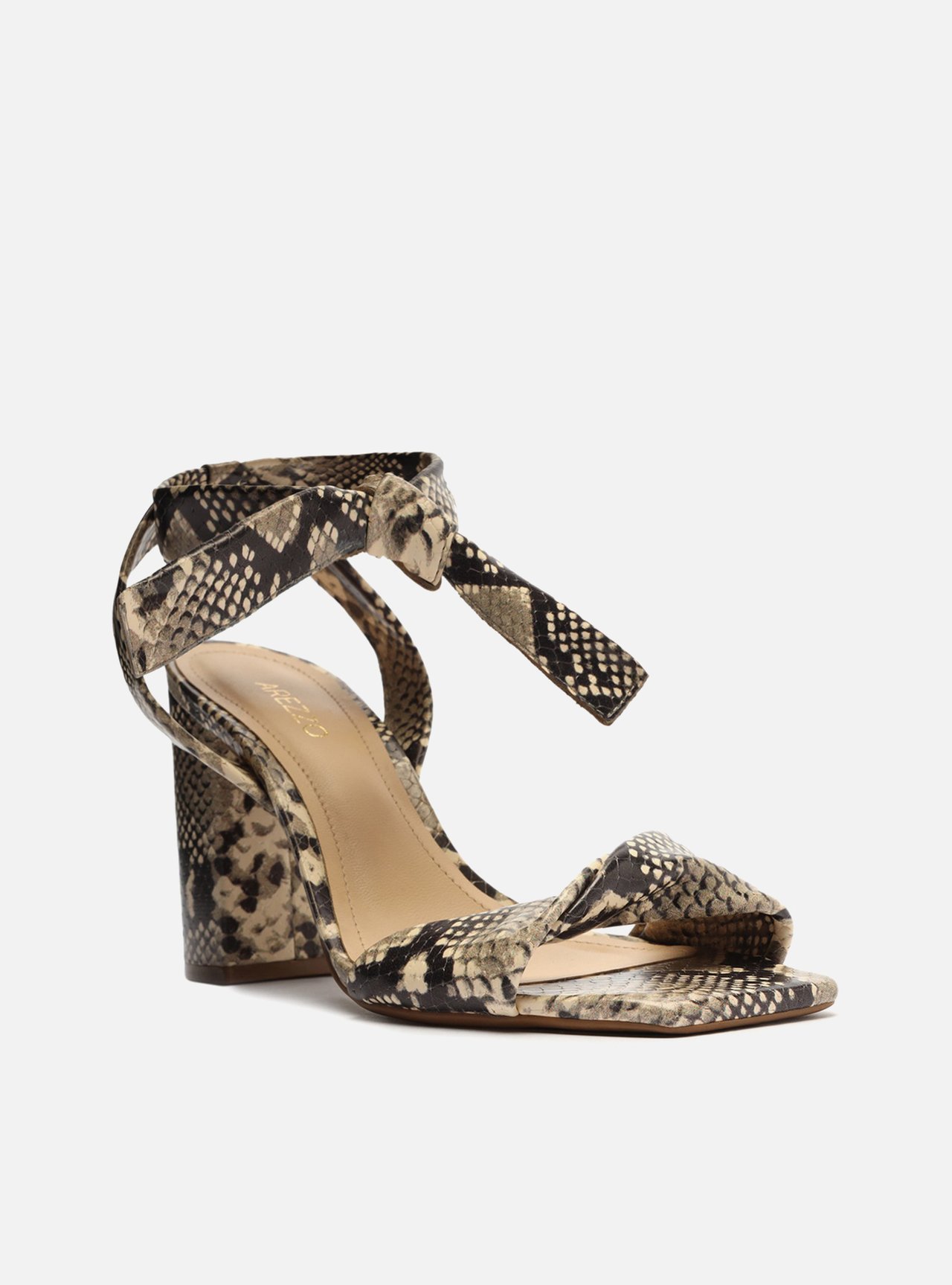 Sandália Snake Salto Alto Bloco Lace Up — foto 4