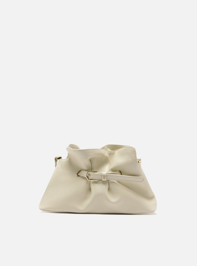 Bolsa Tiracolo Off-White Couro Média Tira Fivela