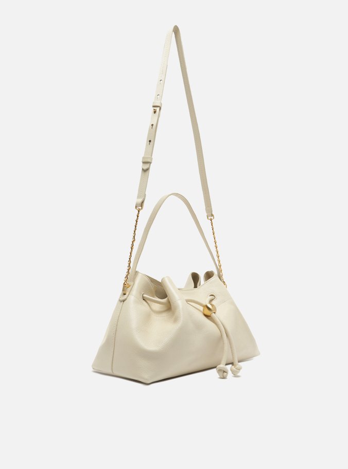 Bolsa Bucket Branca Couro Média Knot
