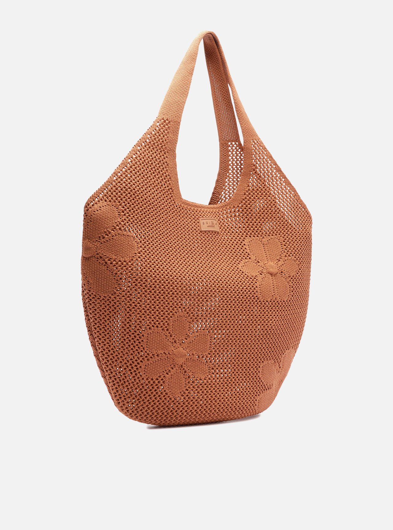 Bolsa Shopping Marrom Crochê Grande Brizza — foto 5