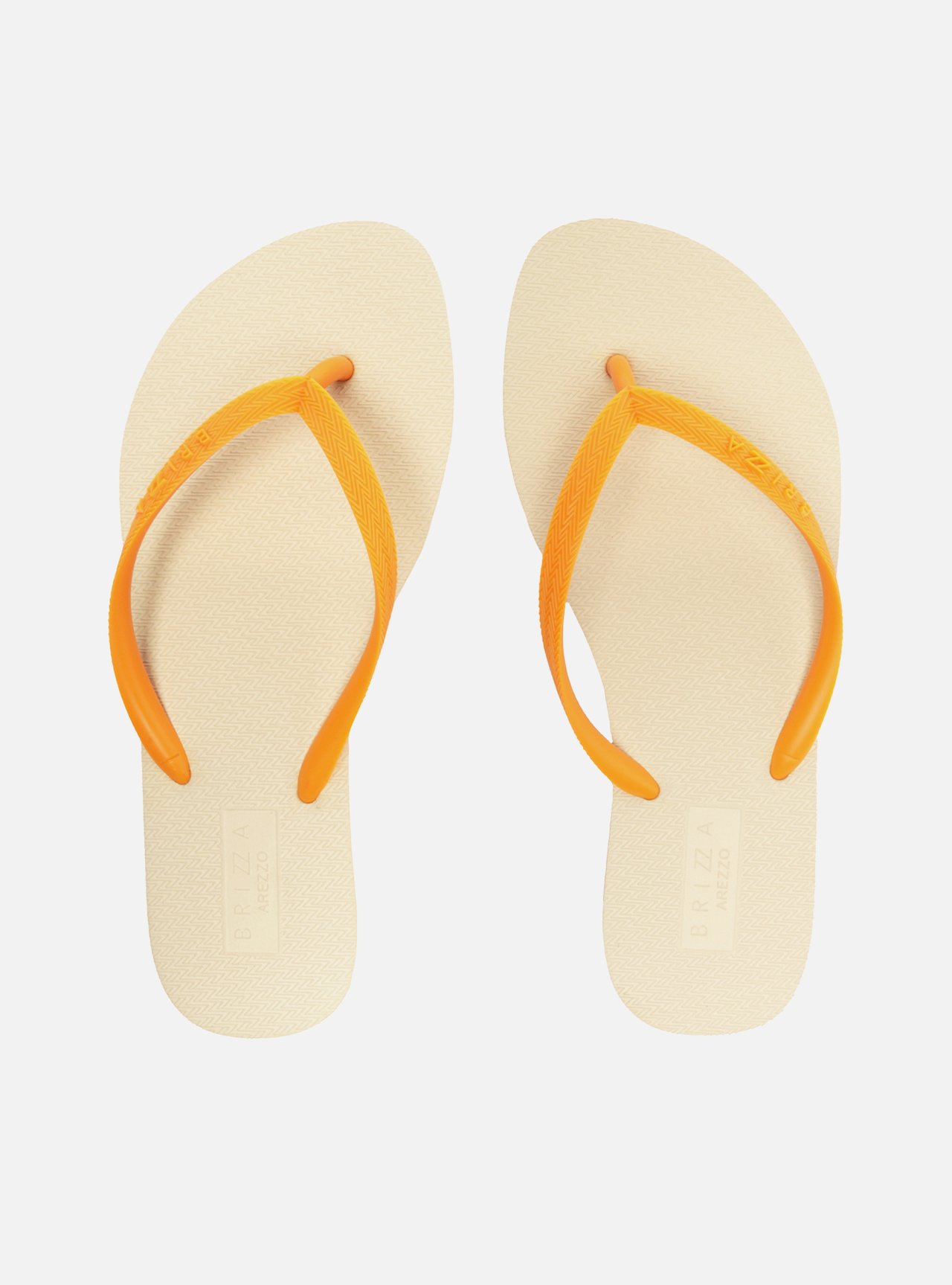 Chinelo de Dedo Branco e Laranja e Pouch — foto 1