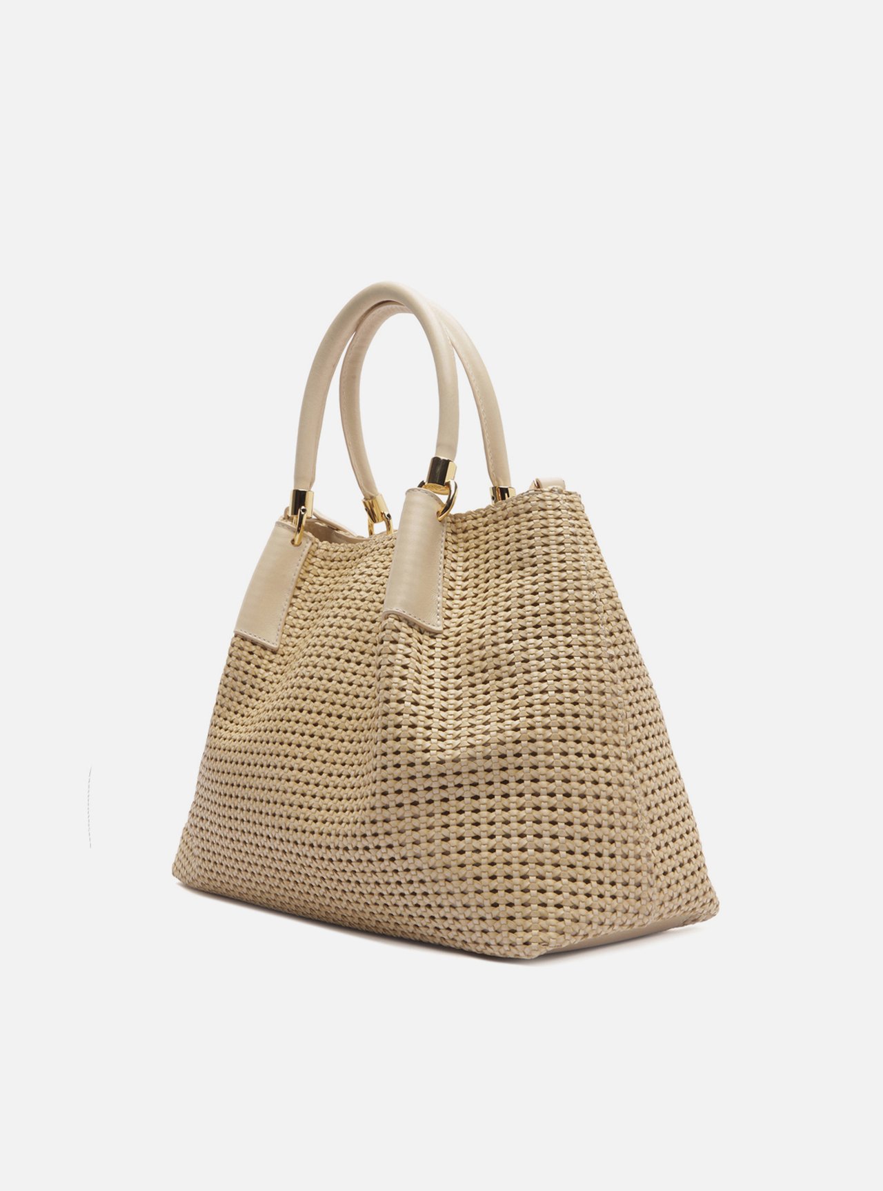 Bolsa Tote Off-White Couro Tramada Grande — foto 2