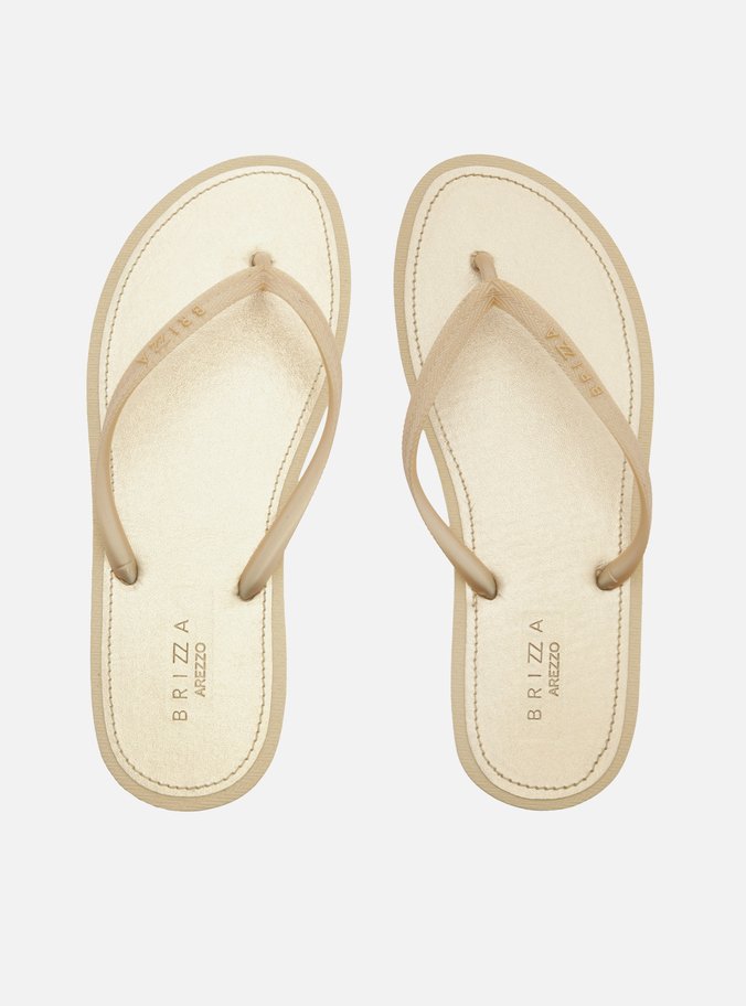 Chinelo de Dedo Metalizado Dourado Brizza