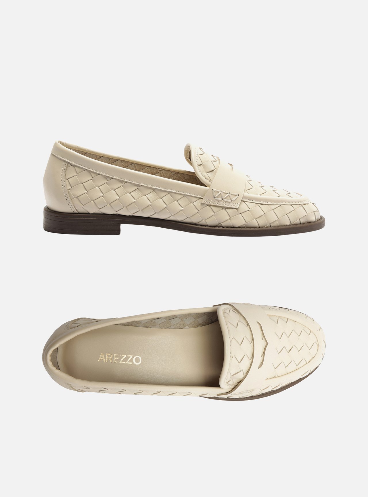 Mocassim Off White Couro Salto Rasteiro Tressê — foto 5